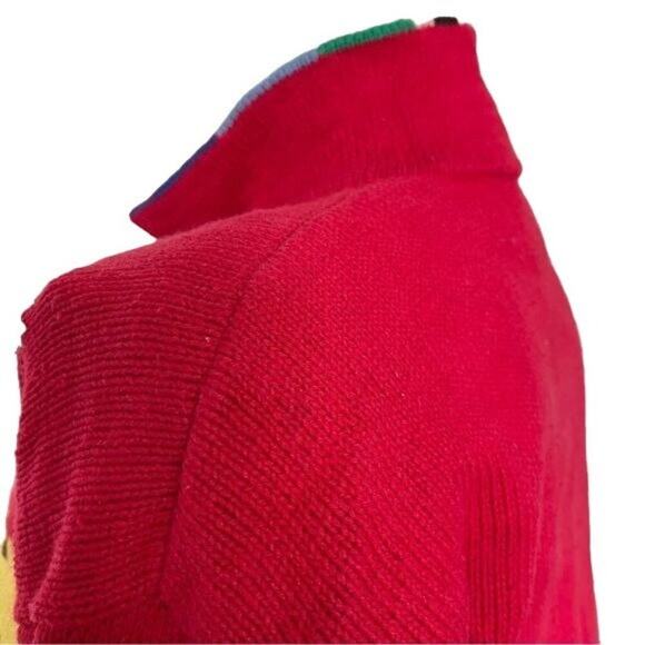 Design Options Phillip Jane Gordon Cardigan Holiday Snowman Patchwork Medium VTG - Picture 14 of 16